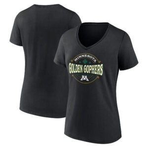 Women's Black Minnesota Golden Gophers St. Patrick's Day Lucky V-Neck T-Shirt