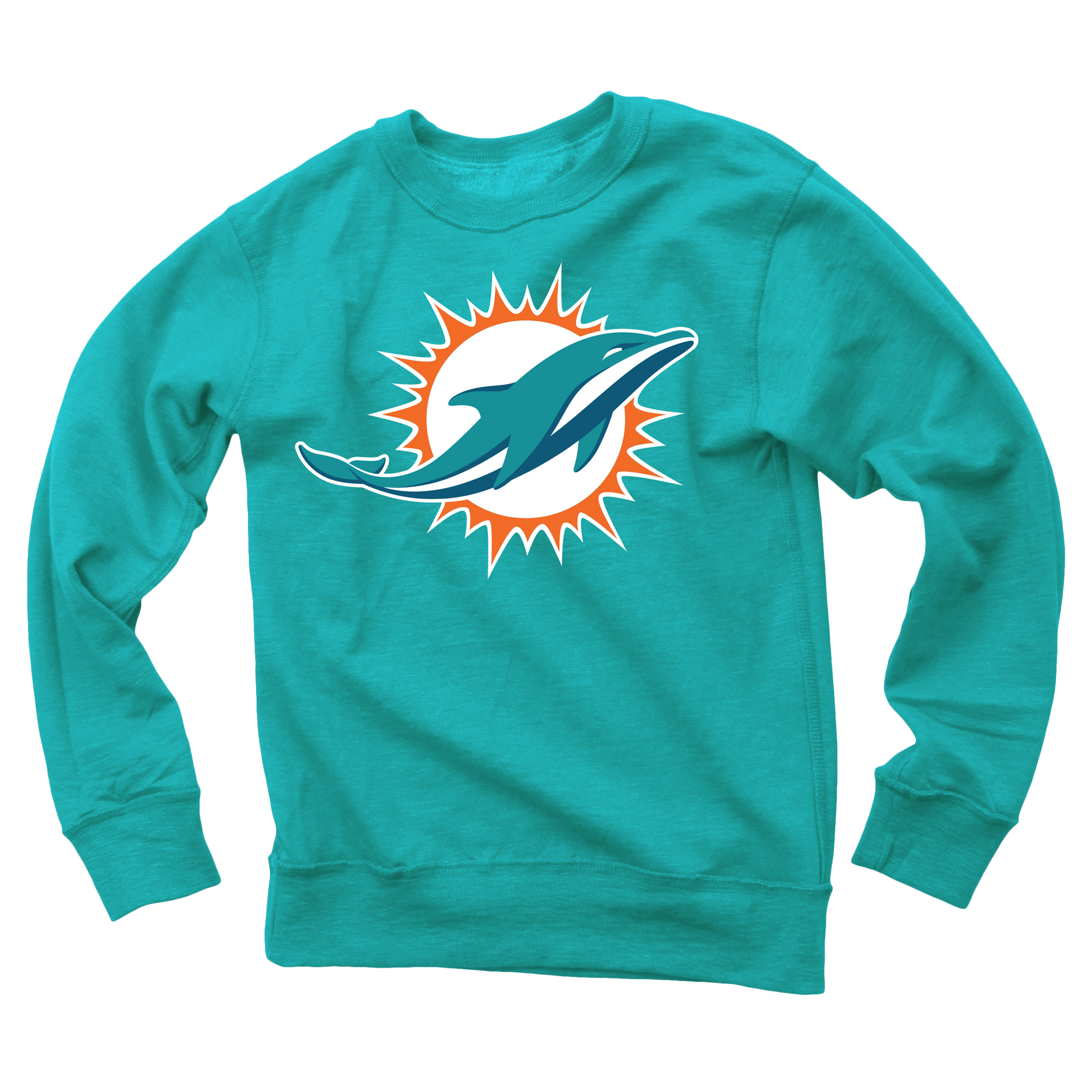 Youth Wes & Willy Aqua Miami Dolphins Reversible Fleece Pullover Sweatshirt - Image 6