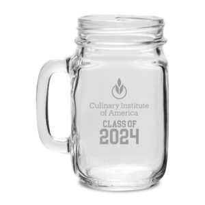 Culinary Institute of America Steels Class of 2024 16oz. Old Fashioned Drinking Jar with Handle