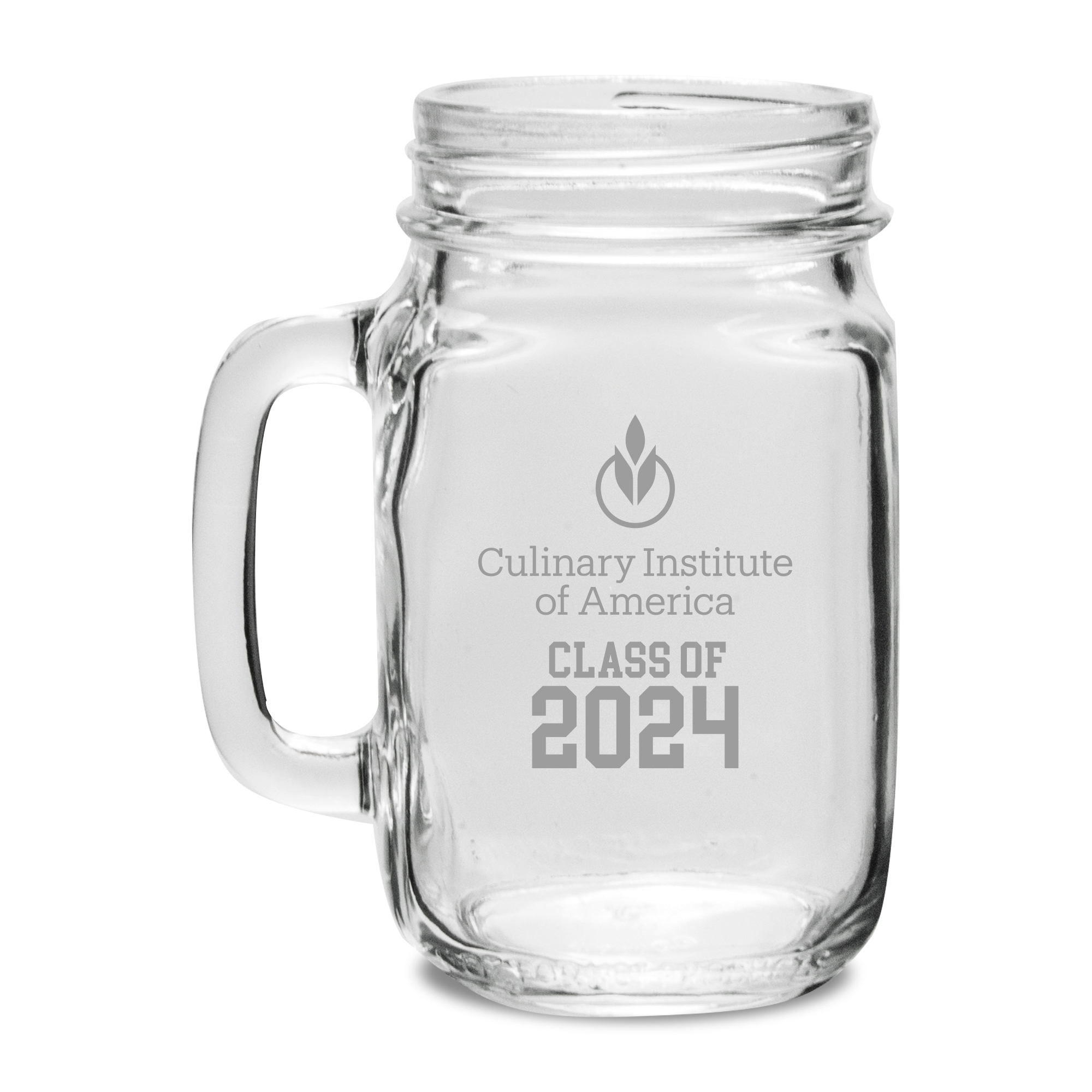 Culinary Institute of America Steels Class of 2024 16oz. Old Fashioned Drinking Jar with Handle