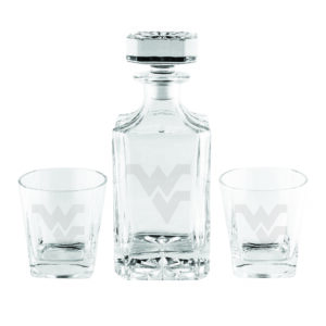 West Virginia Mountaineers Three-Piece Decanter Set