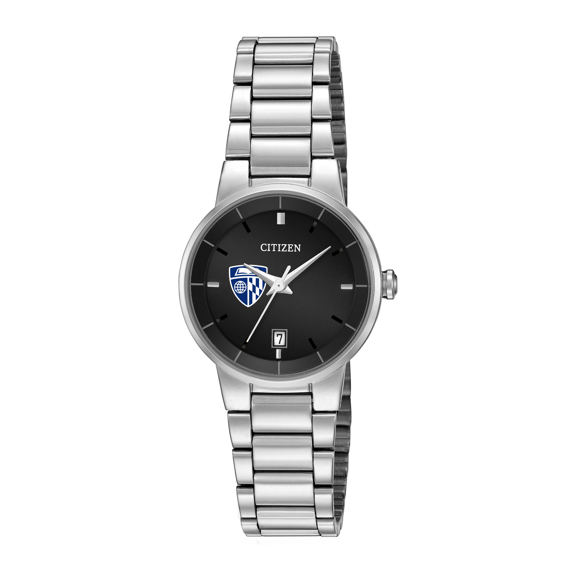 Women's Citizen Watch Silver Johns Hopkins Blue Jays Black Dial Stainless Steel Watch