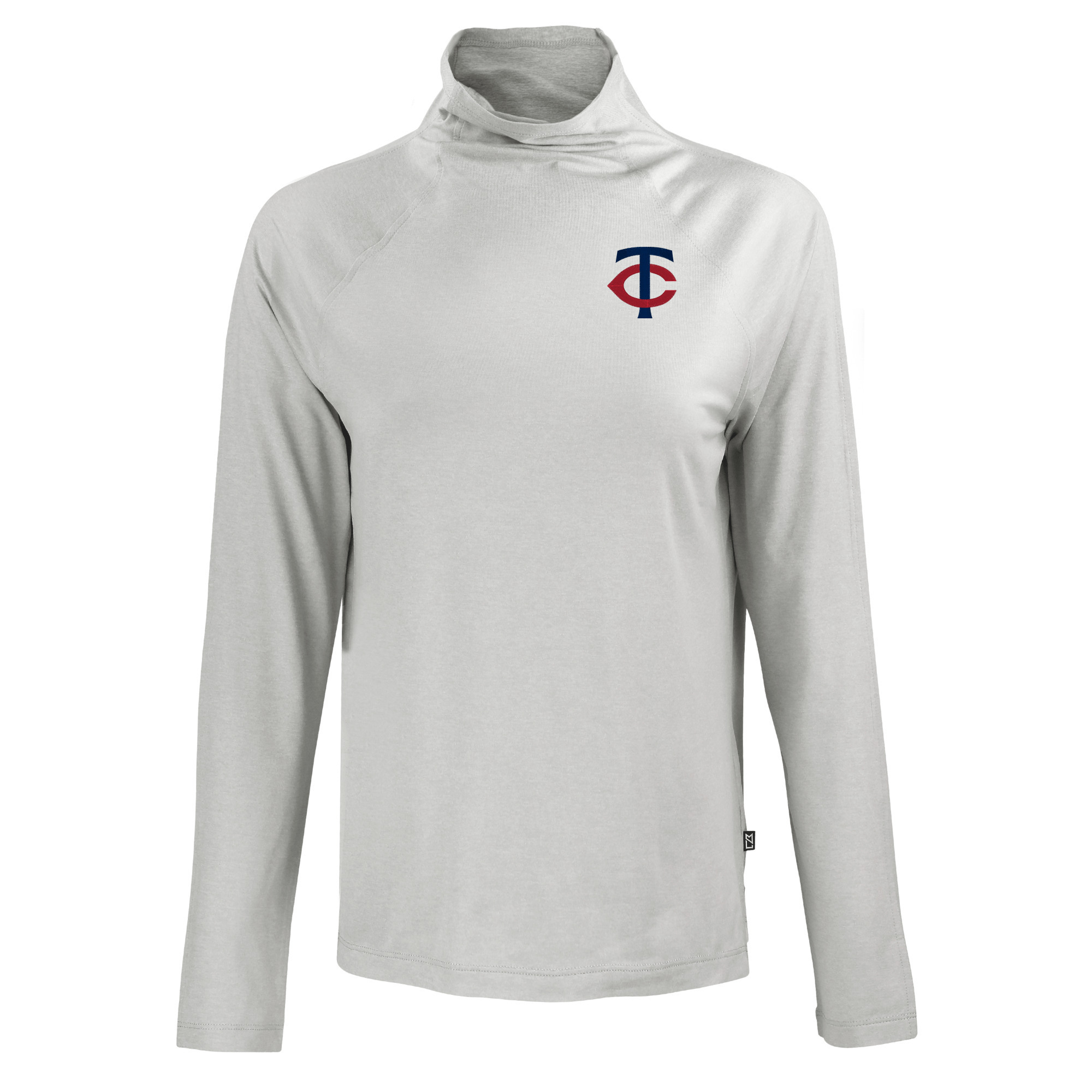Women's Cutter & Buck Gray Minnesota Twins Coastline Epic Comfort Eco Recycled Funnel Neck Raglan Pullover Top - Image 6