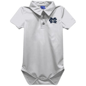 Infant Vive La Fete White Mississippi College Choctaws Polo Bodysuit