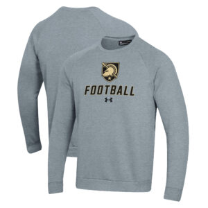 Men's Under Armour  Grey Army Black Knights Football Rival Fleece Raglan Pullover Sweatshirt