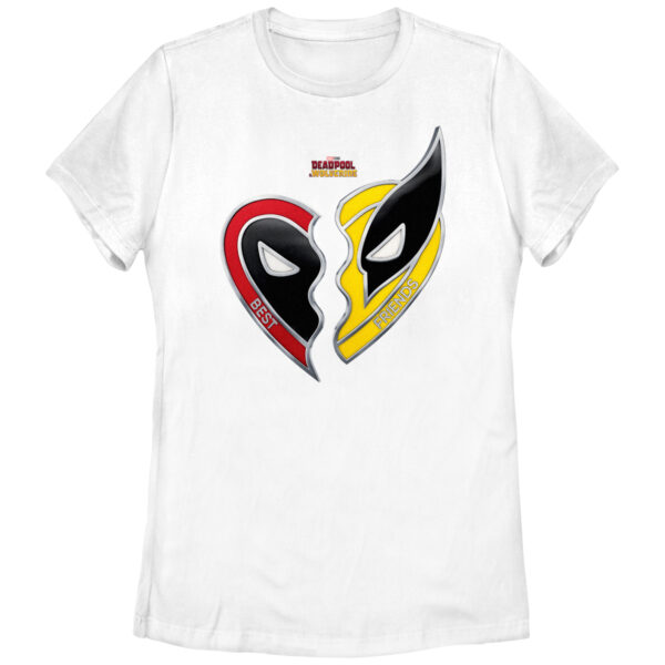 Women's Mad Engine White Deadpool Best Friends Graphic T-Shirt
