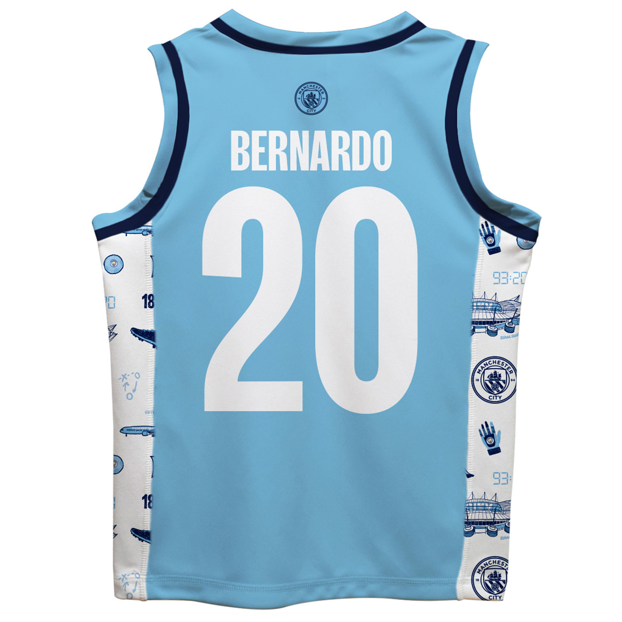 Toddler Vive La Fete Bernardo Silva Sky Blue Manchester City Mesh Basketball Jersey - Image 7