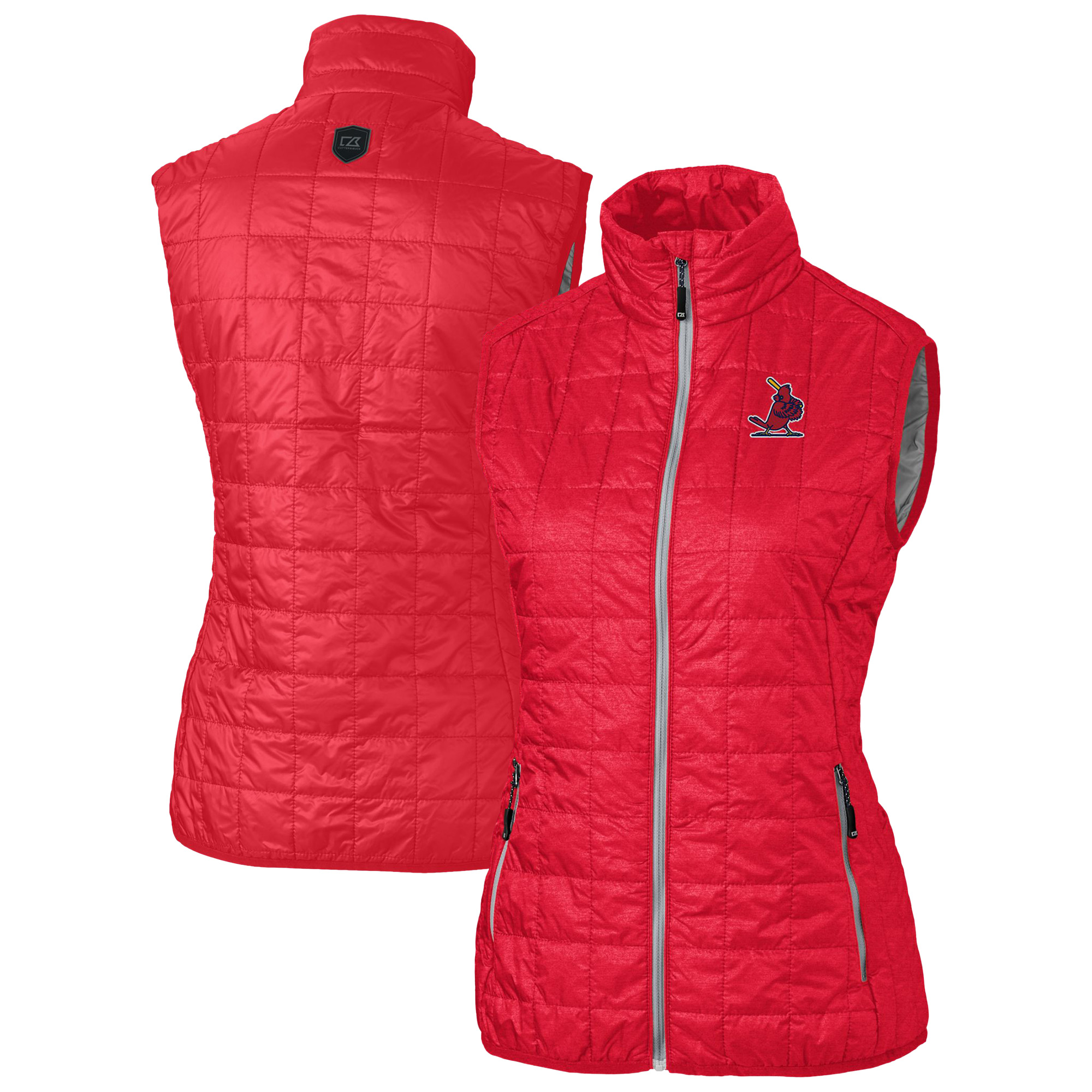 Women's Cutter & Buck Red St. Louis Cardinals Cooperstown Collection Rainier PrimaLoft Eco Insulated Full-Zip Puffer Vest