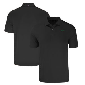 Men's Cutter & Buck Black New York Jets Primary Logo Forge Eco Stretch Recycled Polo