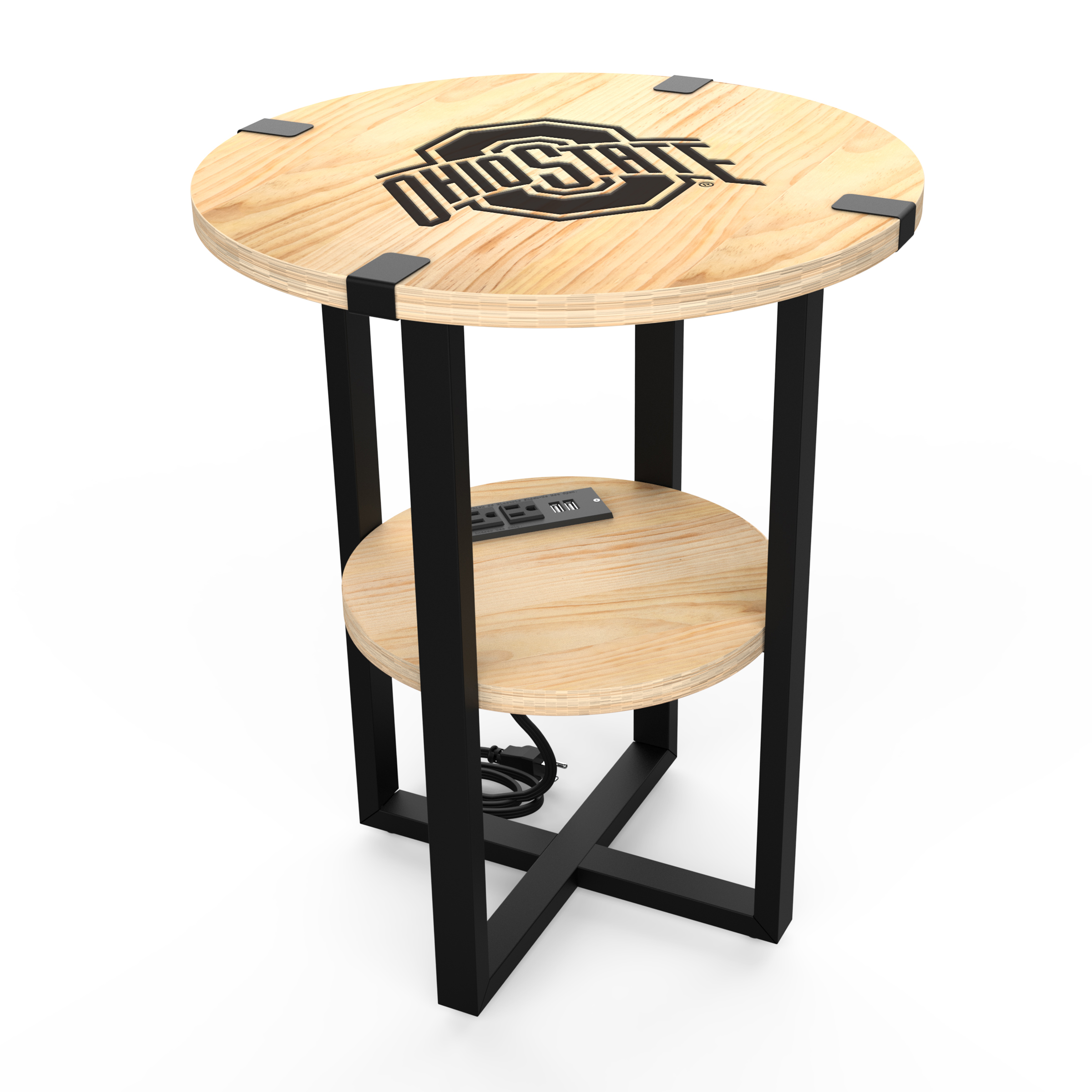 Ohio State Buckeyes 18" Side Table with Charger