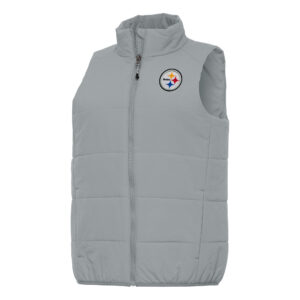Women's Antigua  Gray Pittsburgh Steelers Experience Full-Zip Vest