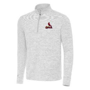Men's Antigua Gray/White St. Louis Cardinals Cause Quarter-Zip Top