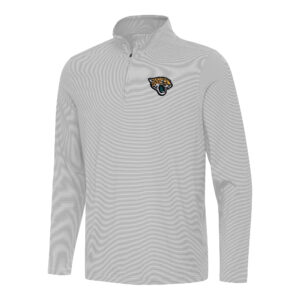 Men's Antigua  Gray/White Jacksonville Jaguars Twine Quarter-Zip Jacket