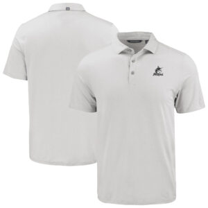 Men's Cutter & Buck  Gray Miami Marlins Coastline Epic Comfort Eco Recycled Polo
