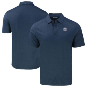 Men's Cutter & Buck Heather Navy Washington Nationals Forge Eco Stretch Recycled Polo