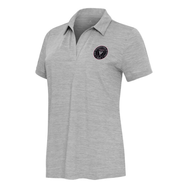 Women's Antigua Heather Gray Inter Miami CF Layout V-Neck Polo