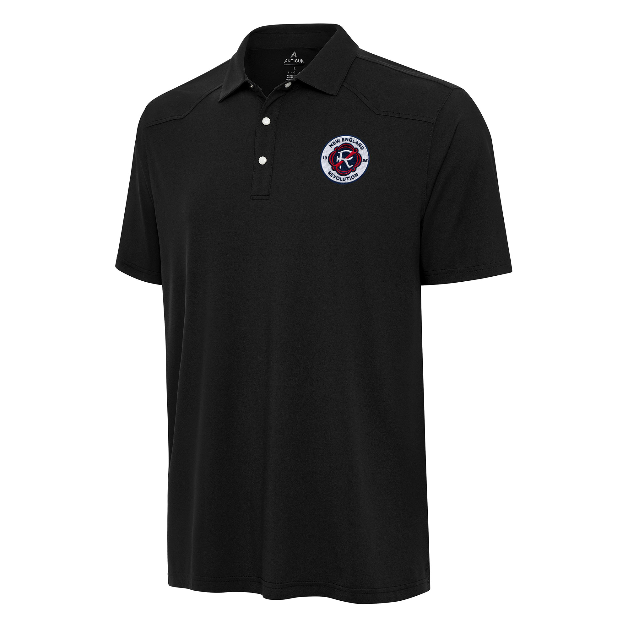 Men's Antigua Black New England Revolution Western Polo