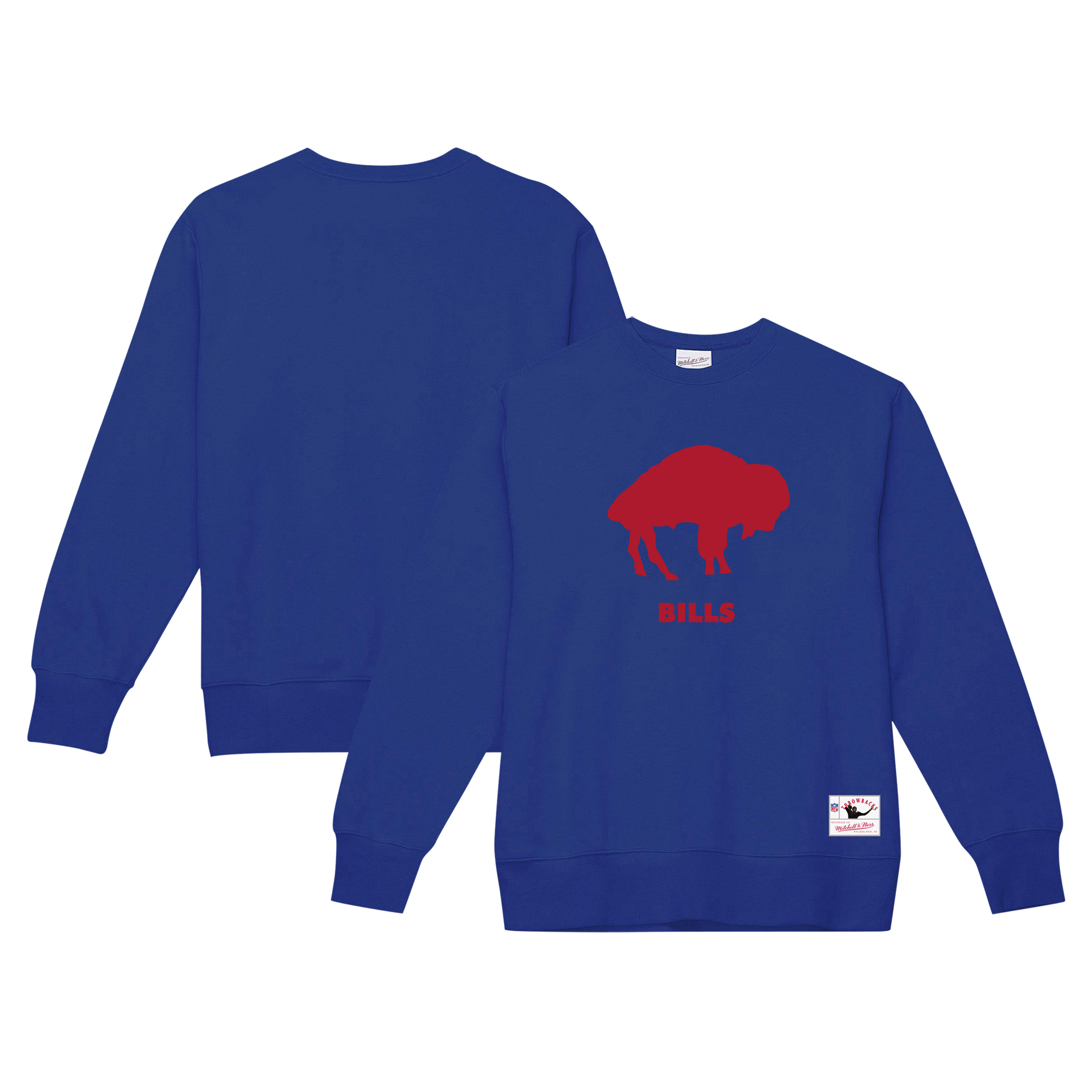 Men's Mitchell & Ness Royal Buffalo Bills Basic Fleece Pullover Sweatshirt