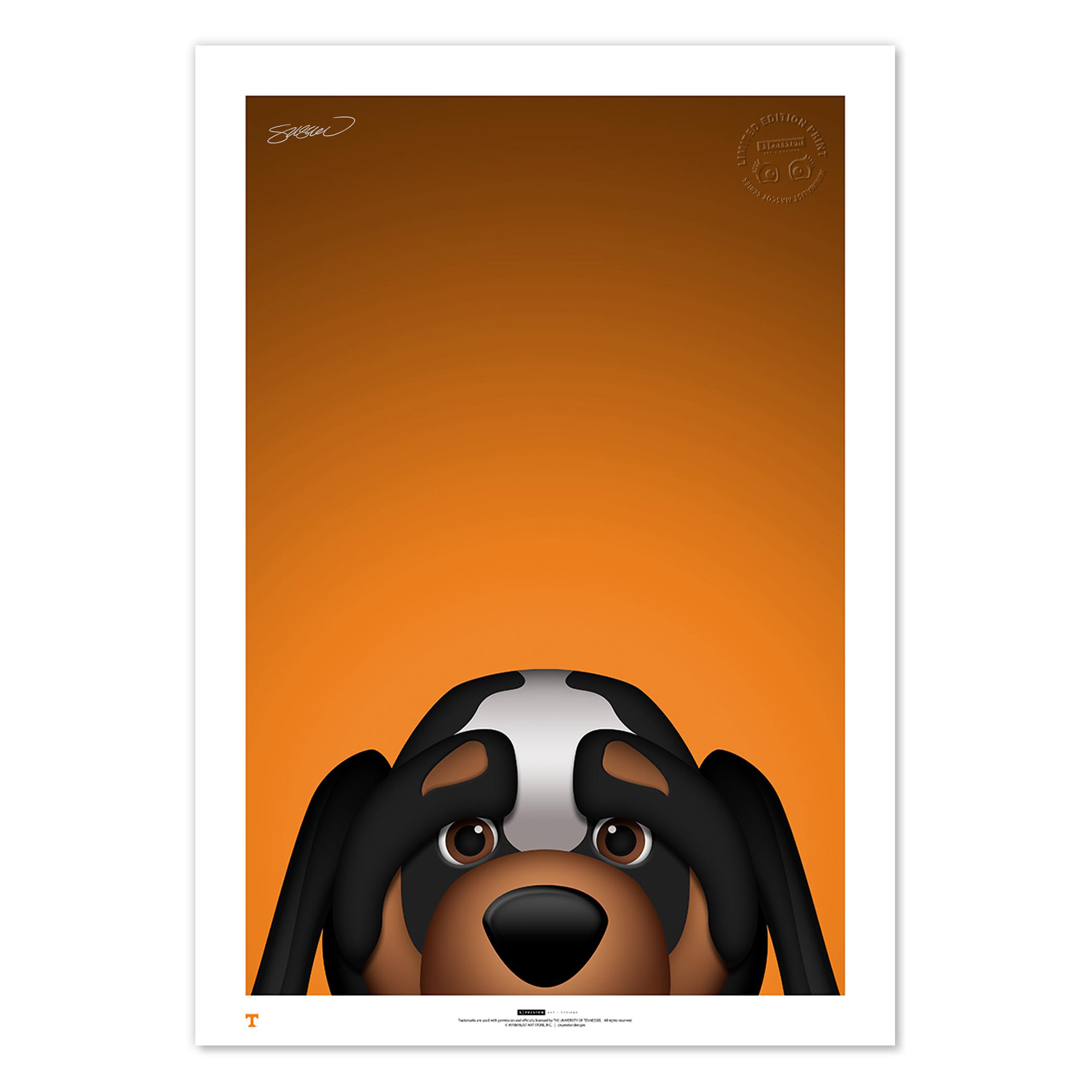 Smokey Tennessee Volunteers 24" x 36" Mascot Limited Edition Fine Art Print