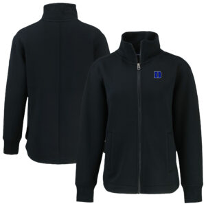 Women's Cutter & Buck Black Duke Blue Devils Roam Eco Recycled Full-Zip Jacket