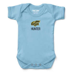 Newborn & Infant Chad & Jake  Blue Wichita State Shockers Personalized Team Logo Bodysuit