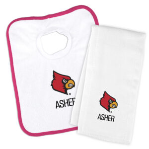 Infant Chad & Jake Louisville Cardinals Team Personalized Bib & Burp Cloth Set