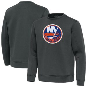 Men's Antigua Pewter New York Islanders Relevant Lightweight Pullover Sweatshirt