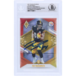 Pat Freiermuth Pittsburgh Steelers Autographed 2021 Panini Phoenix Fire Burst #117 Beckett Fanatics Witnessed Authenticated Rookie Card