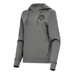 Women's Antigua Heather Black Washington Spirit Justice Pullover Hoodie