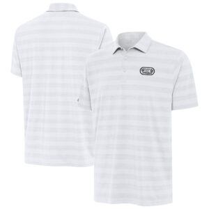 Men's Antigua  White Bowman Gray Stadium Tunnel Polo