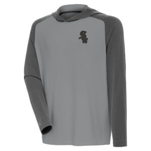 Men's Antigua  Gray Chicago White Sox Tonal Intrepid Pullover Hoodie