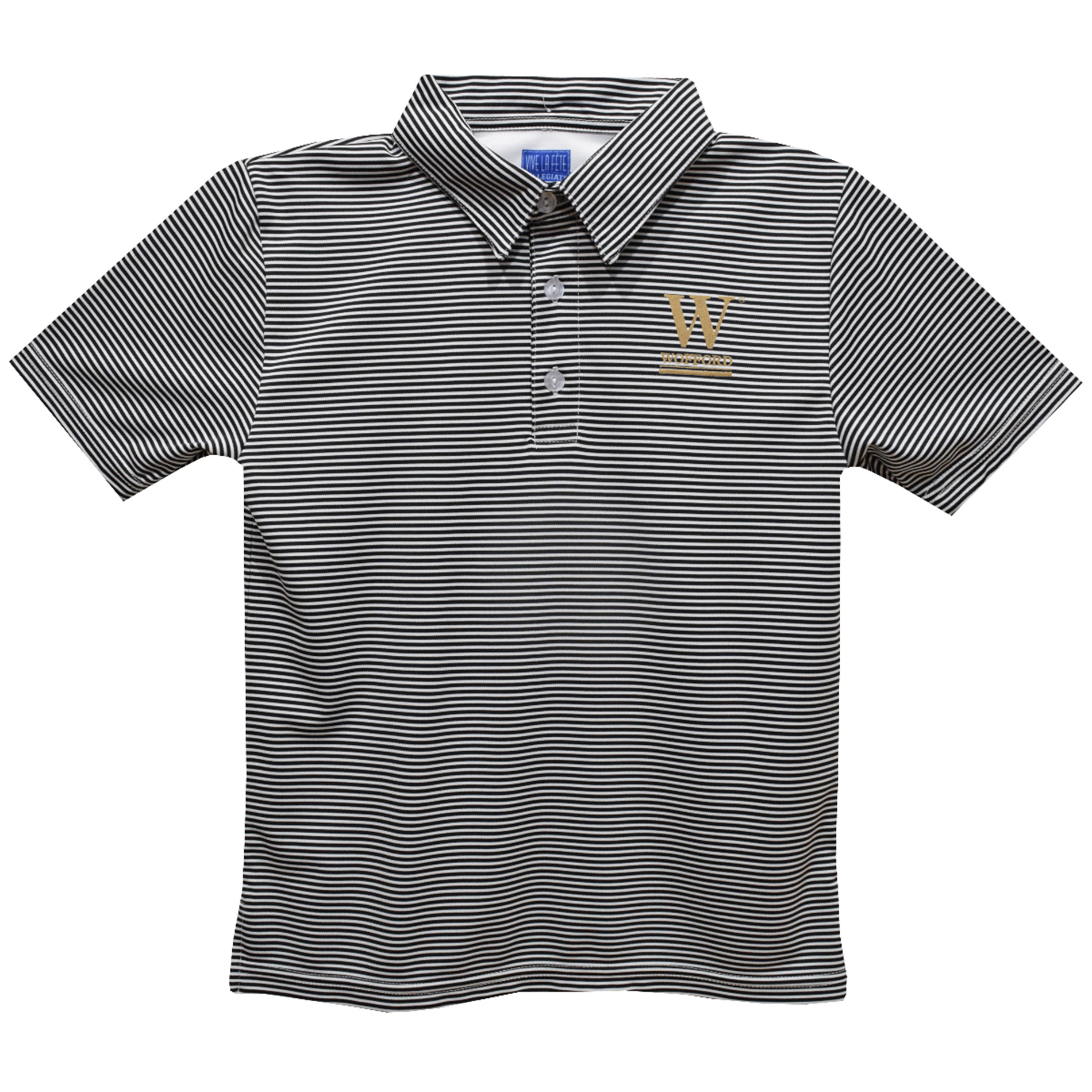 Toddler Vive La Fete Black Wofford Terriers Pencil Stripe Polo
