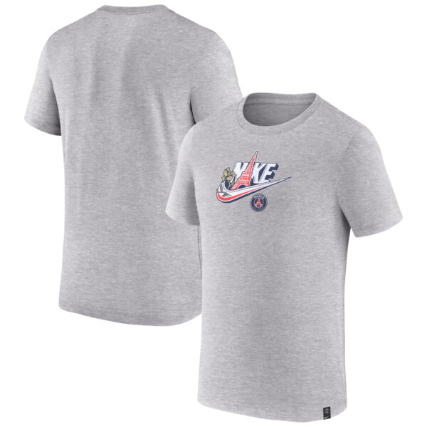 Men's Nike  Heather Gray Paris Saint-Germain Futura T-Shirt - Image 5