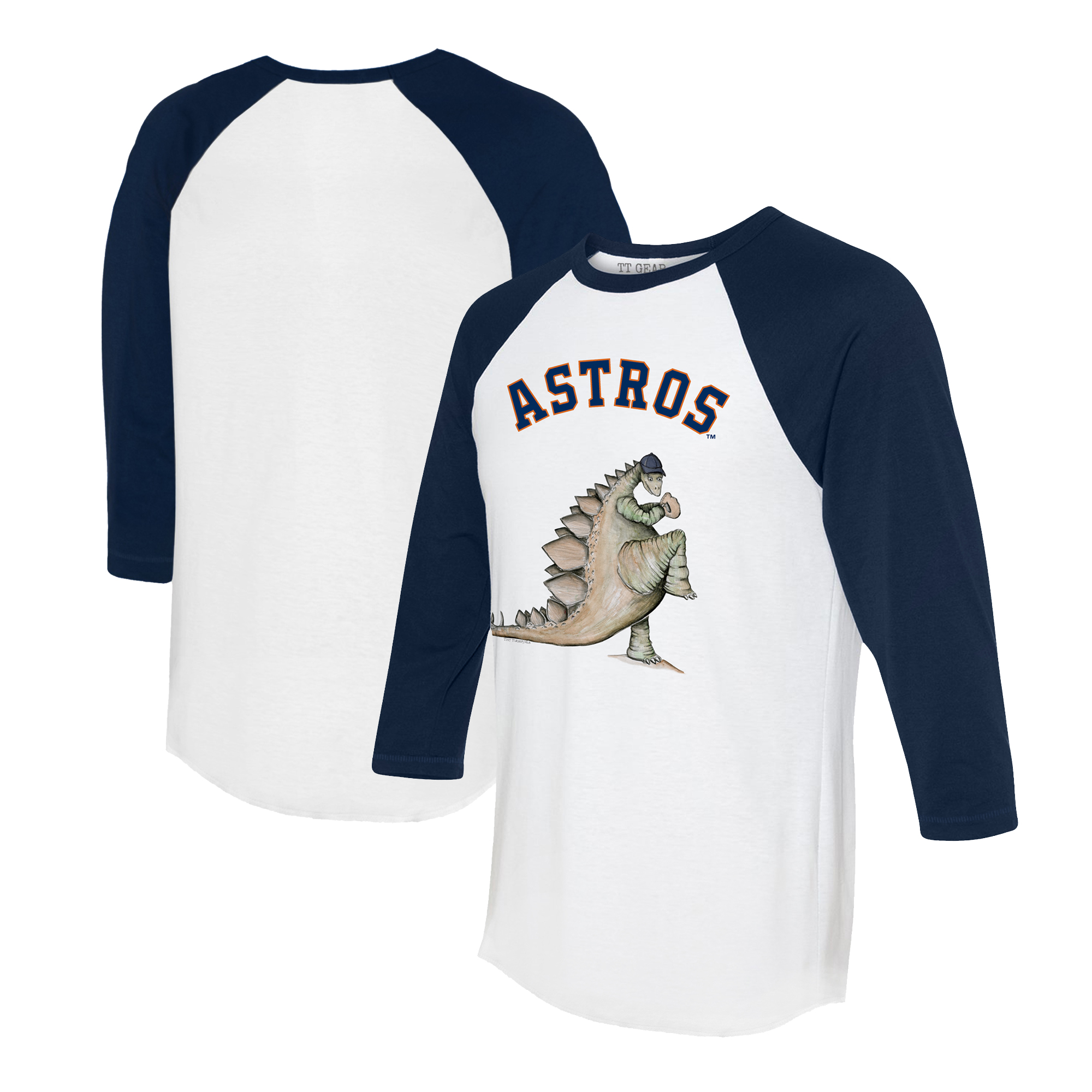 Unisex Tiny Turnip White/Navy Houston Astros Stega 3/4-Sleeve Raglan T-Shirt