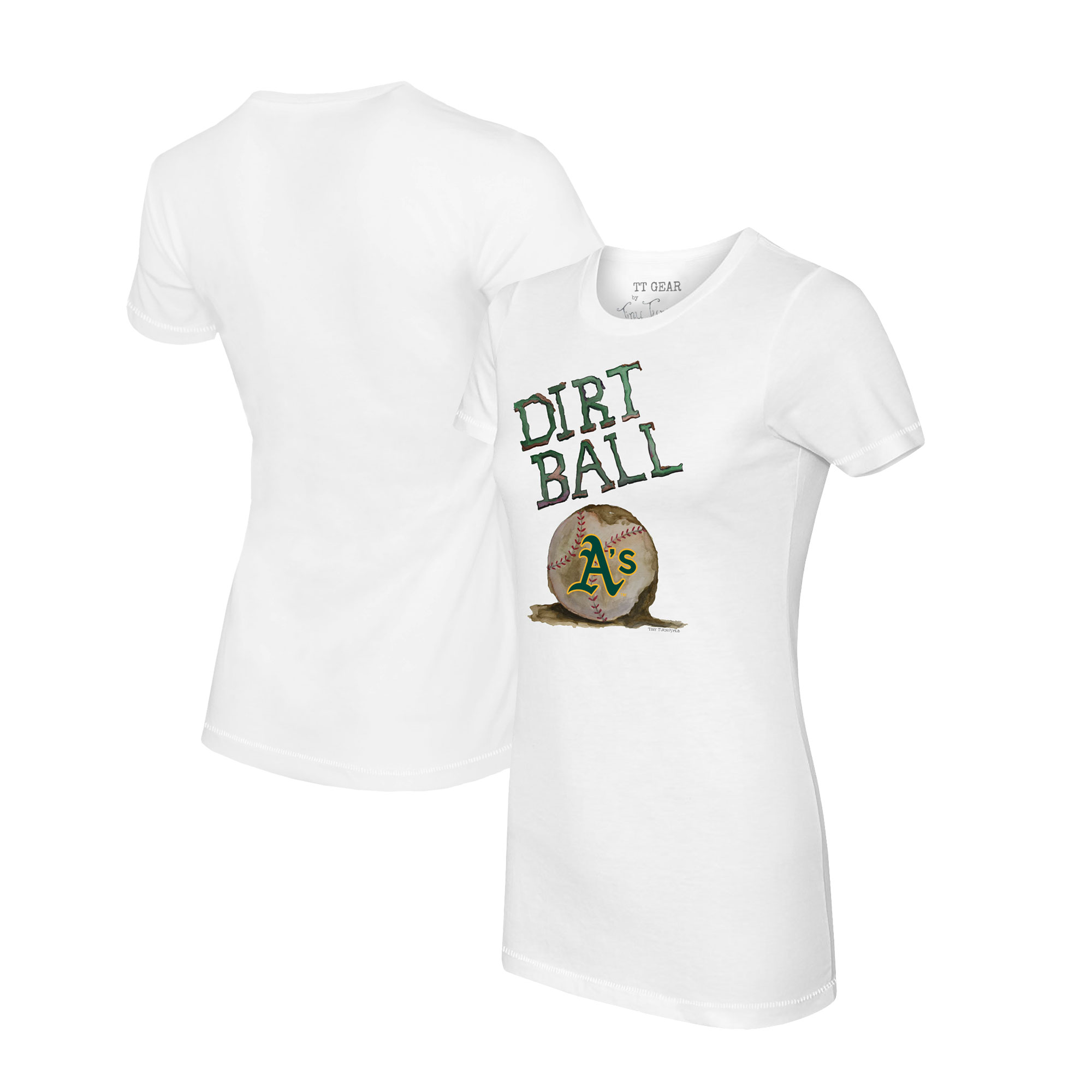 Women's Tiny Turnip White Oakland Athletics Dirt Ball T-Shirt - Image 8