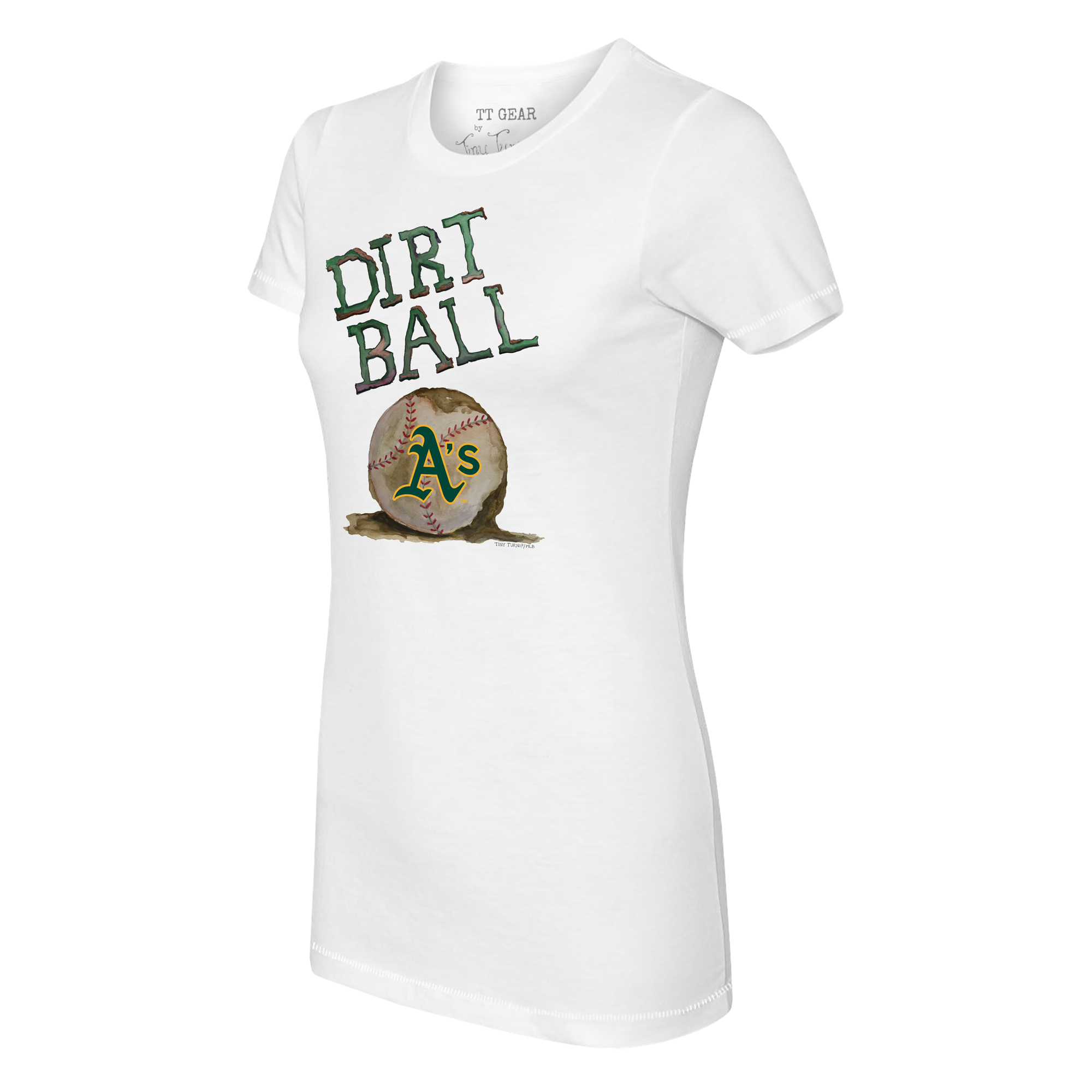 Women's Tiny Turnip White Oakland Athletics Dirt Ball T-Shirt - Image 9