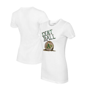 Women's Tiny Turnip White Oakland Athletics Dirt Ball T-Shirt