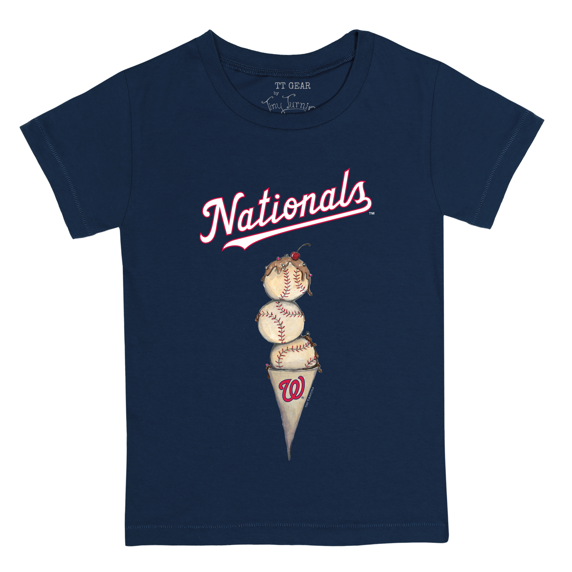 Youth Tiny Turnip Navy Washington Nationals Triple Scoop T-Shirt - Image 6