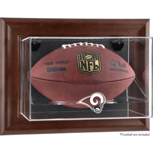 St. Louis Rams Brown Framed Wall-Mountable Football Display Case