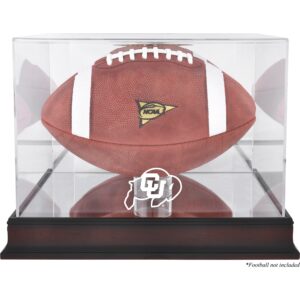Colorado Buffaloes Mahogany Base Logo Football Display Case with Mirror Back