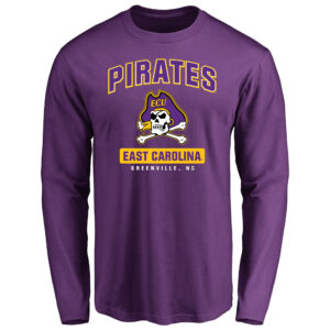 Men's Purple East Carolina Pirates Campus Icon Long Sleeve T-Shirt