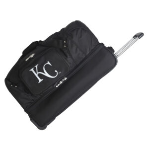 MOJO Kansas City Royals Black 27'' 2-Wheel Drop Bottom Rolling Duffel Bag