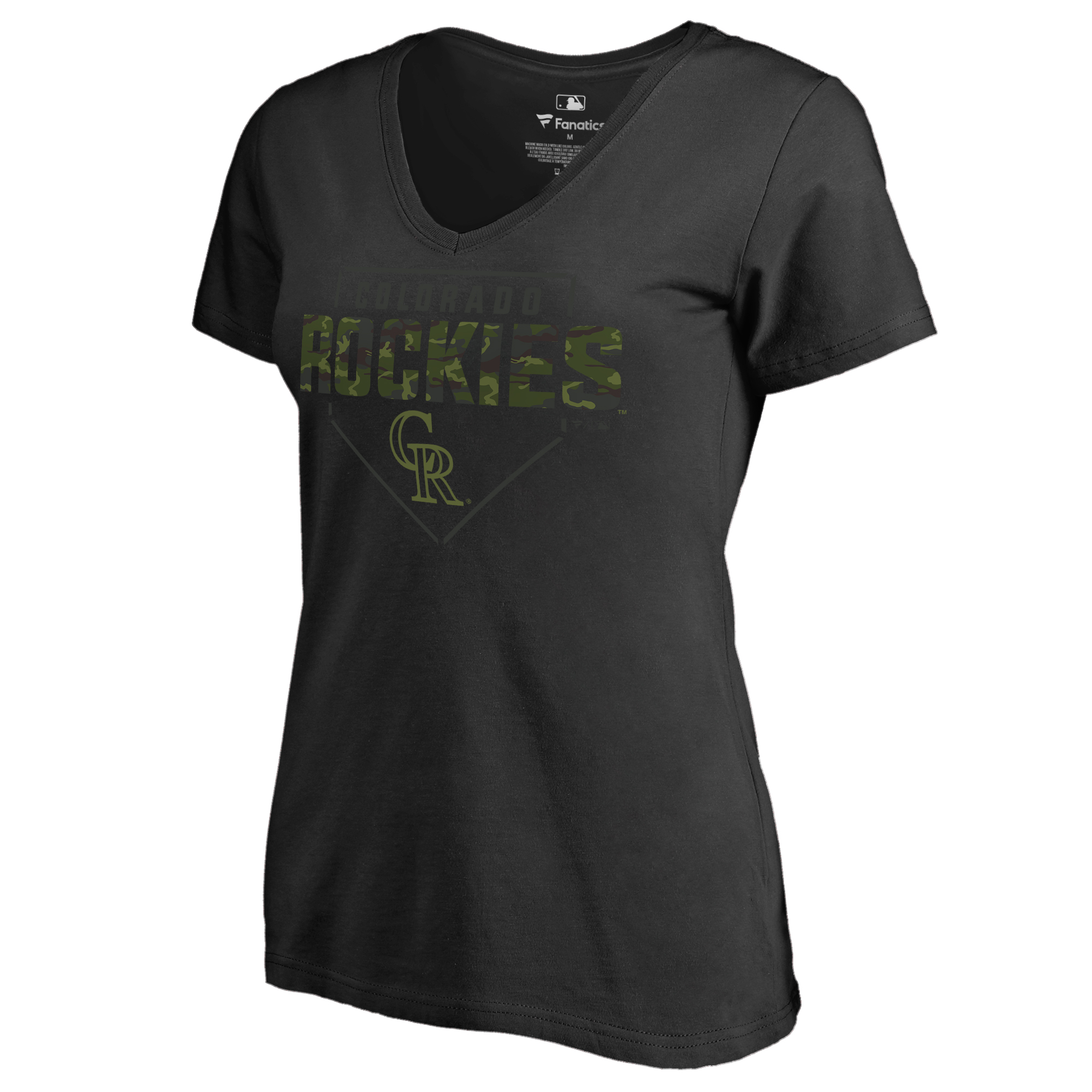 Colorado Rockies Women's Camo T-Shirt - Black - Image 3