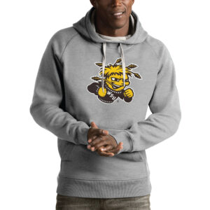 Men's Antigua Gray Wichita State Shockers Victory Pullover Hoodie