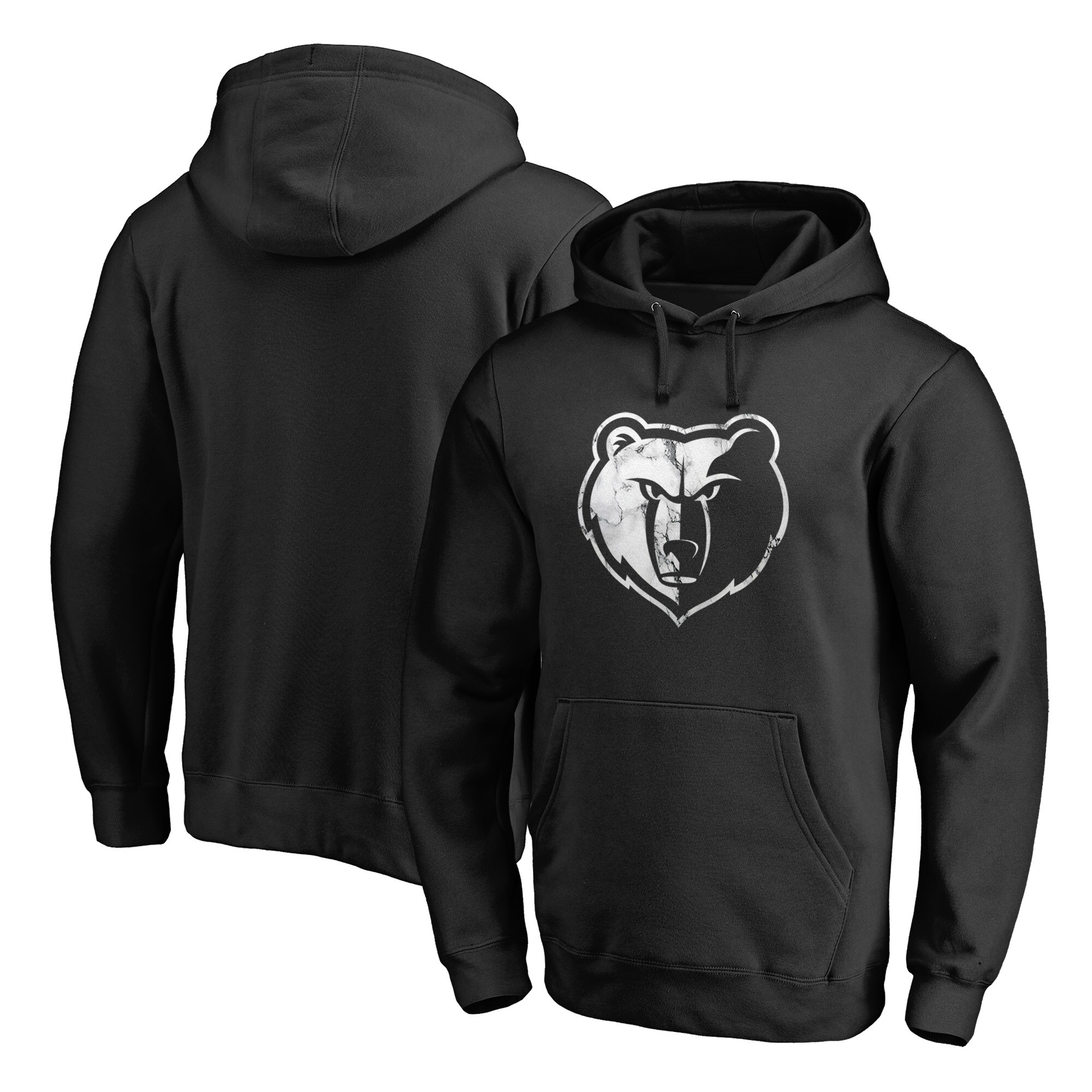 Men's Black Memphis Grizzlies Marble Logo Pullover Hoodie