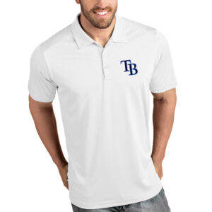 Men's Antigua White Tampa Bay Rays Tribute Polo