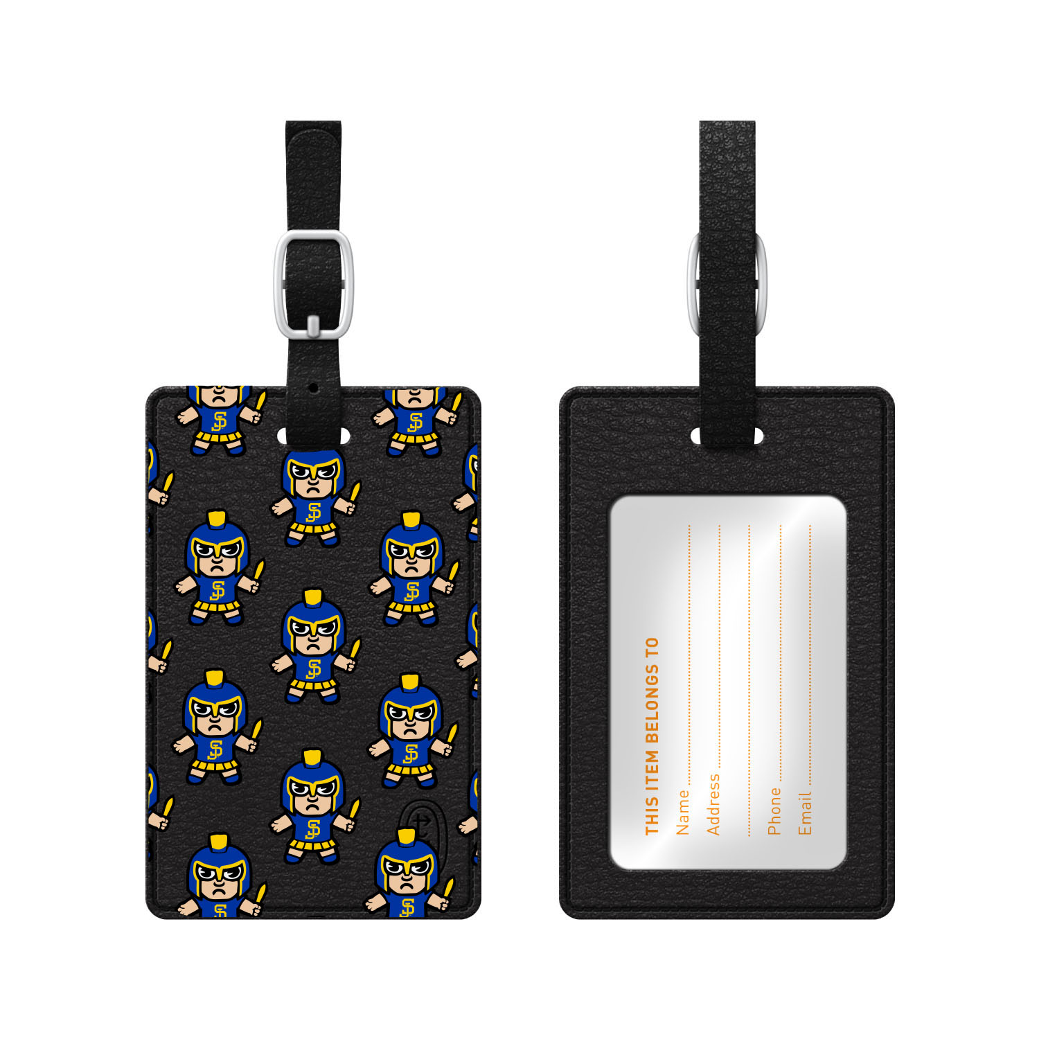 Black San Jose State Spartans Mascot Tokyodachi Luggage Tag - Image 8