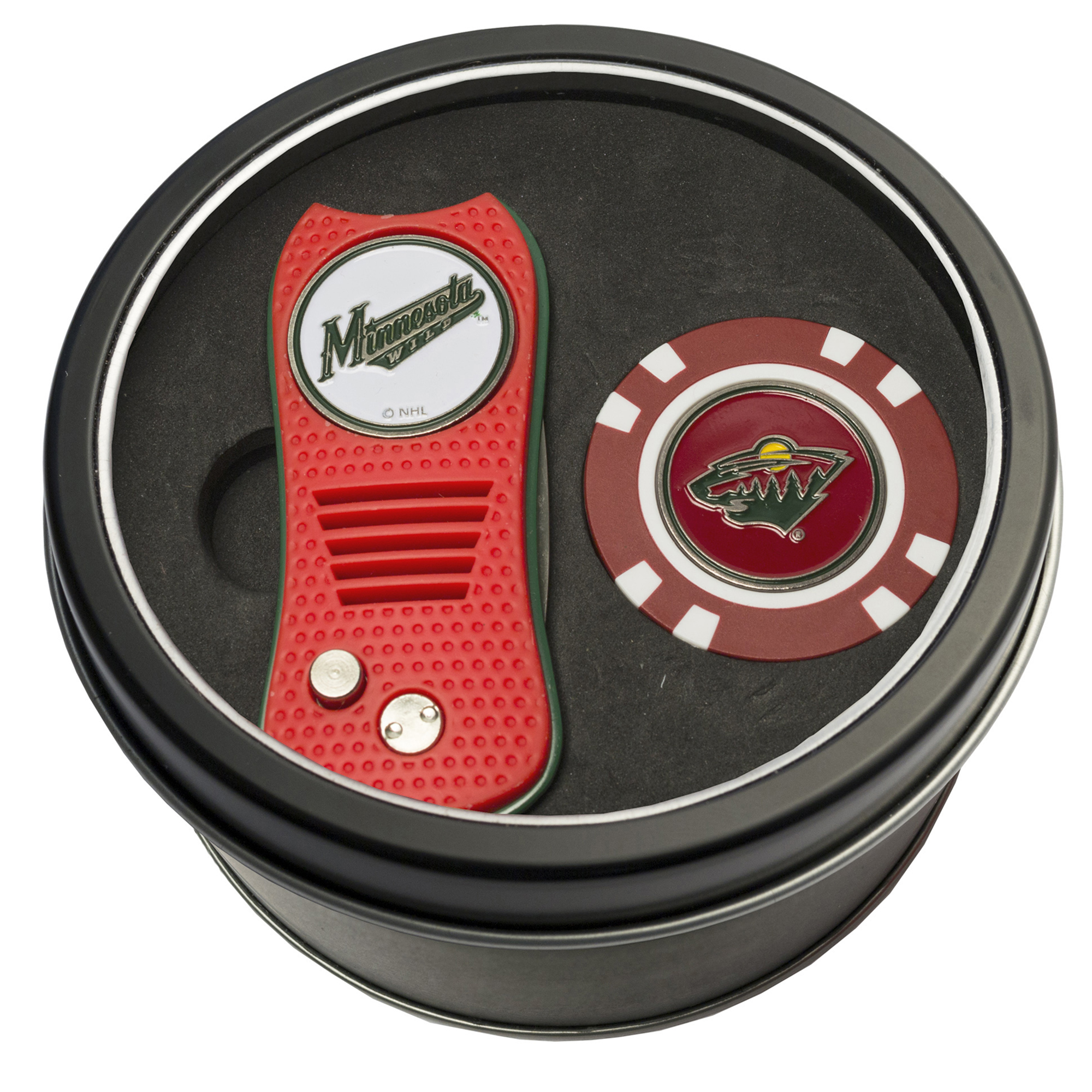 Minnesota Wild Divot Tool & Golf Chip Personalized Tin Gift Set