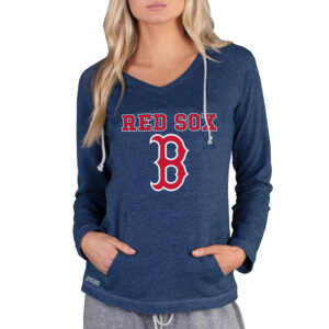 Women's Concepts Sport Navy Boston Red Sox Mainstream Terry Long Sleeve Hoodie Top