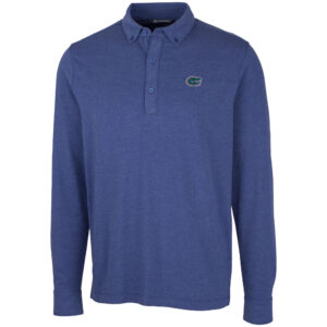 Men's Cutter & Buck Royal Florida Gators Advantage Long Sleeve Polo
